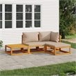 vidaXL 4 Piece Solid Acacia Wood Medium Garden Lounge Set
