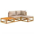 vidaXL 4 Piece Solid Acacia Wood Medium Garden Lounge Set