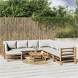 vidaXL 9 Piece Wood Garden Lounge Set in Gray/Natural