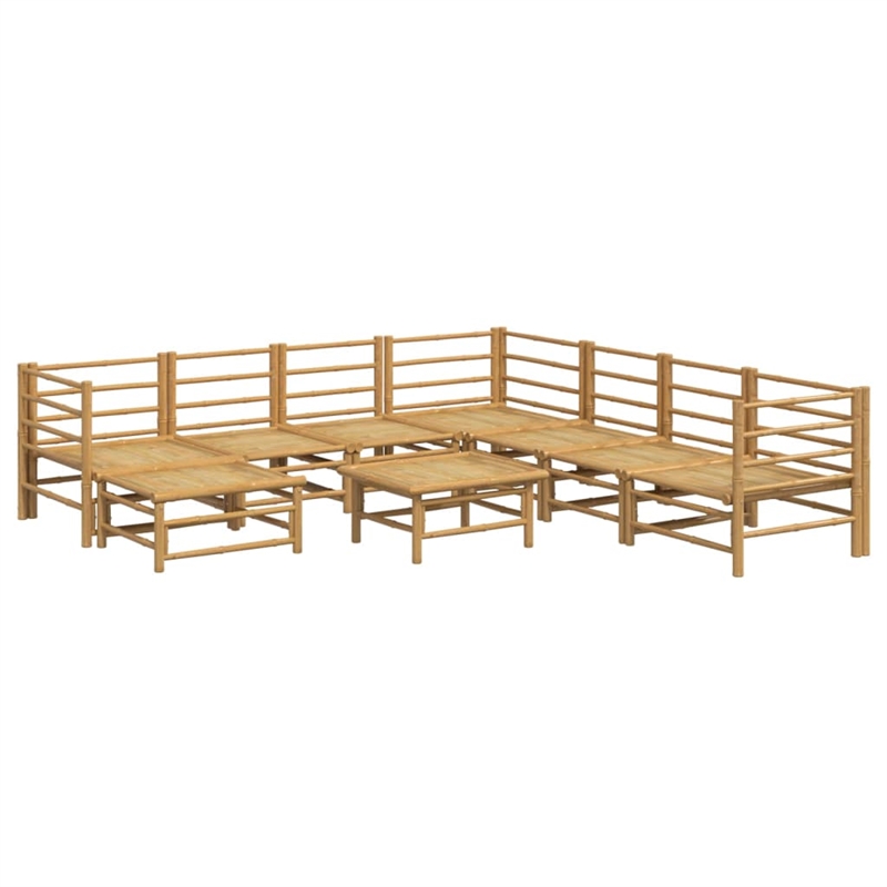 vidaXL 9 Piece Wood Garden Lounge Set in Gray/Natural
