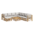 vidaXL 9 Piece Wood Garden Lounge Set in Gray/Natural