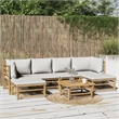 vidaXL 7 Piece Bamboo Garden Lounge Set in Gray
