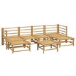 vidaXL 7 Piece Bamboo Garden Lounge Set in Gray