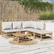 vidaXL 6 Piece Bamboo Garden Lounge Set in Gray