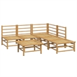 vidaXL 6 Piece Bamboo Garden Lounge Set in Gray