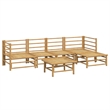 vidaXL 6 Piece Bamboo Garden Lounge Set in Gray