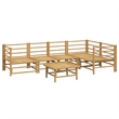 vidaXL Bamboo Large Garden Lounge Set in Gray/Natural
