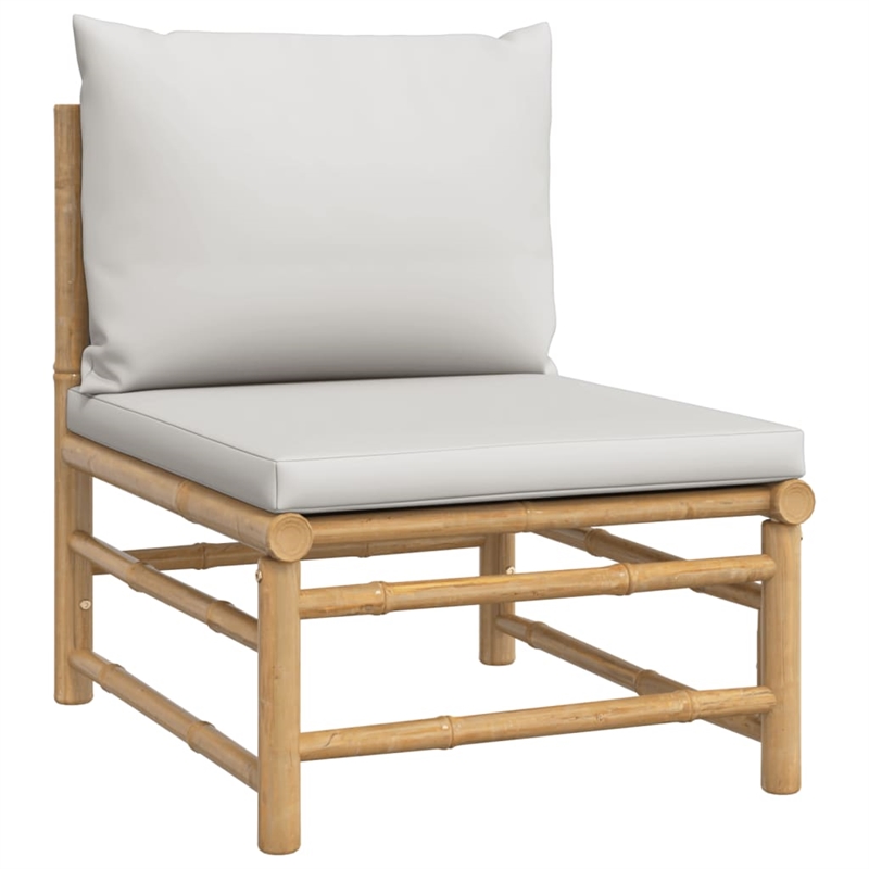 vidaXL Bamboo Large Garden Lounge Set in Gray/Natural