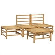 vidaXL Bamboo Small Garden Lounge Set in Gray