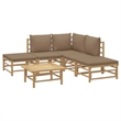 vidaXL 6 Piece Bamboo Garden Lounge Set
