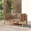 vidaXL Bamboo Medium Sofa in Taupe