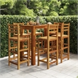 vidaXL 7 Piece Solid Acacia Wood Bar Set
