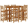 vidaXL 7 Piece Solid Acacia Wood Bar Set