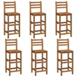 vidaXL 7 Piece Solid Acacia Wood Bar Set