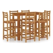 vidaXL 7 Piece Solid Acacia Wood Bar Set