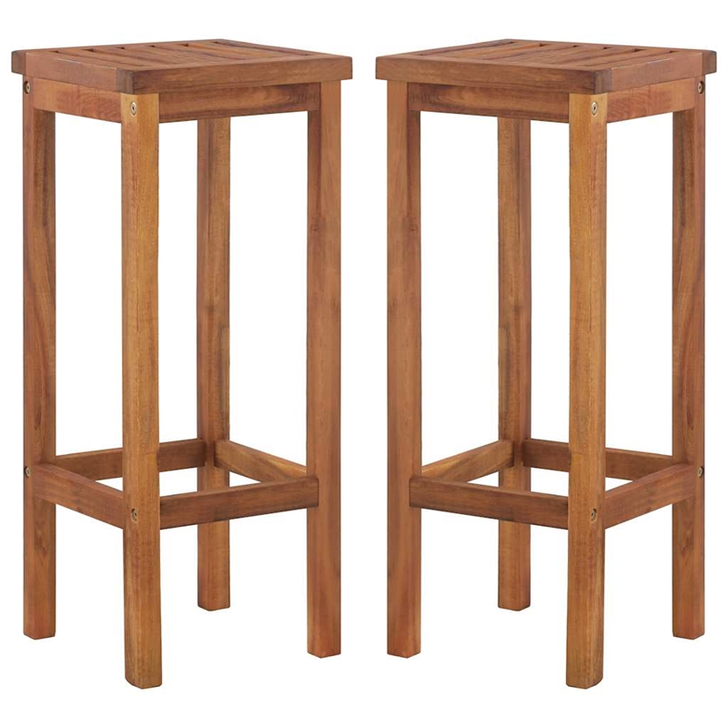 vidaXL Solid Acacia Wood Standard Bar Set in Brown