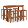 vidaXL Solid Acacia Wood Standard Bar Set in Brown