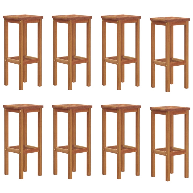 vidaXL 9 Piece Solid Acacia Wood Bar Set in Natural