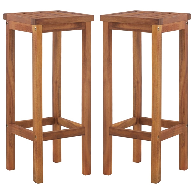 vidaXL 9 Piece Solid Acacia Wood Bar Set in Natural