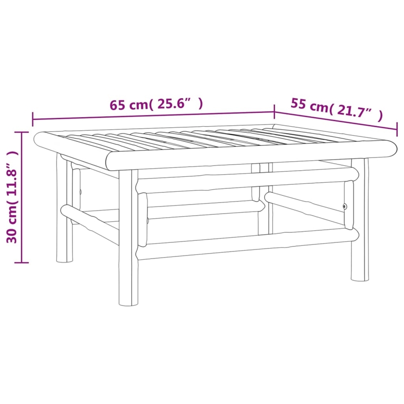 vidaXL 6 Piece Bamboo Standard Garden Lounge Set