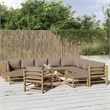 vidaXL 12 Piece Bamboo Small Garden Lounge Set