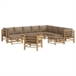 vidaXL 12 Piece Bamboo Small Garden Lounge Set