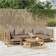 vidaXL 7 Piece Bamboo Medium Garden Lounge Set in Natural