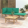 vidaXL Bamboo Garden Lounge Set in Green