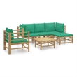 vidaXL 6 Piece Bamboo Small Garden Lounge Set in Green