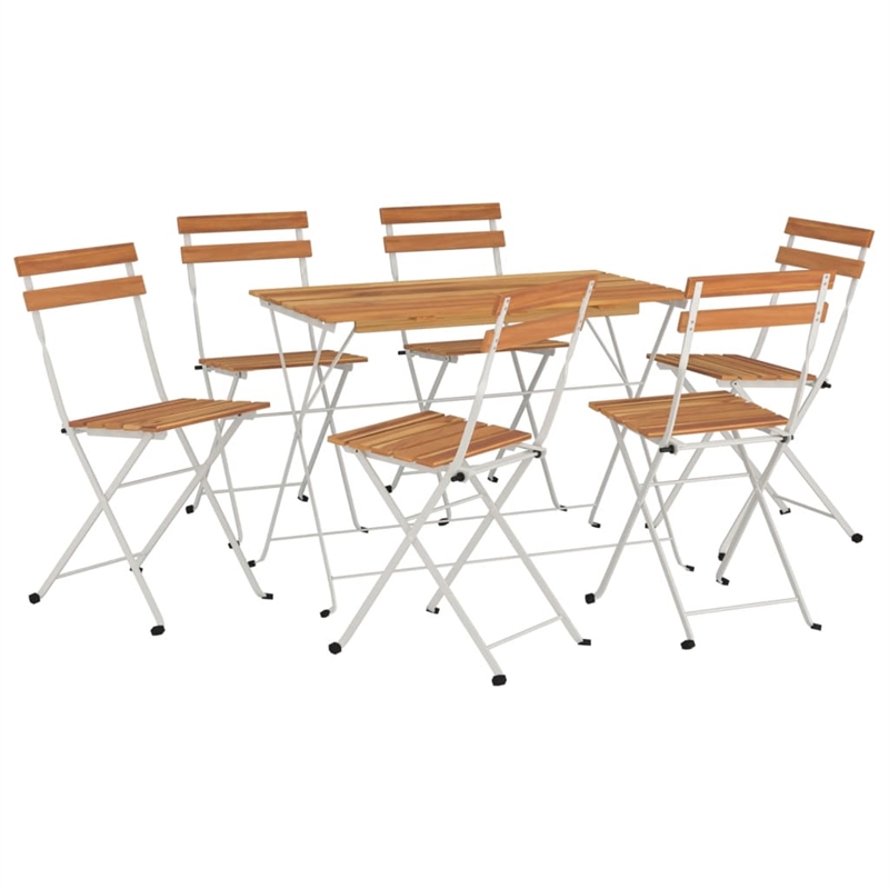 vidaXL Solid Acacia Wood Bistro Set in Natural