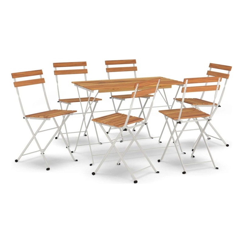 vidaXL Solid Acacia Wood Bistro Set in Natural
