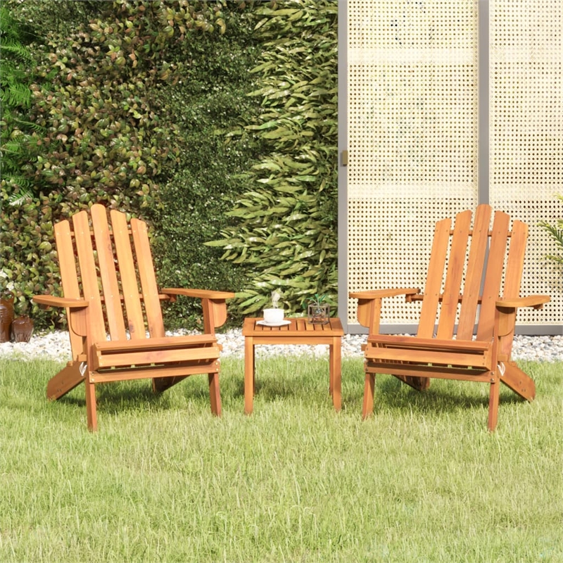 vidaXL 3 Piece Solid Acacia Wood Garden Lounge Set in Natural