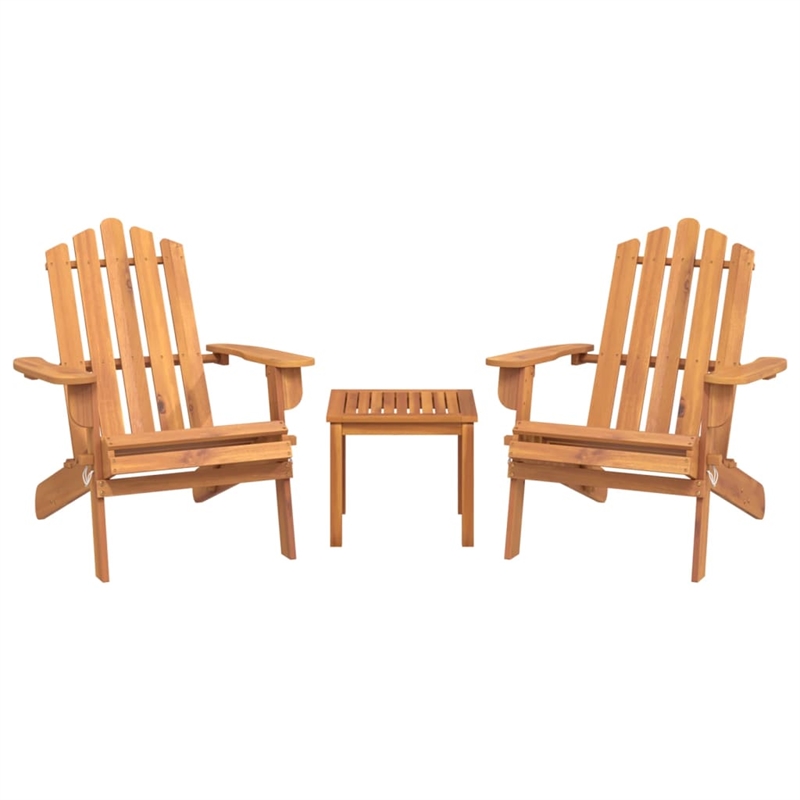vidaXL 3 Piece Solid Acacia Wood Garden Lounge Set in Natural