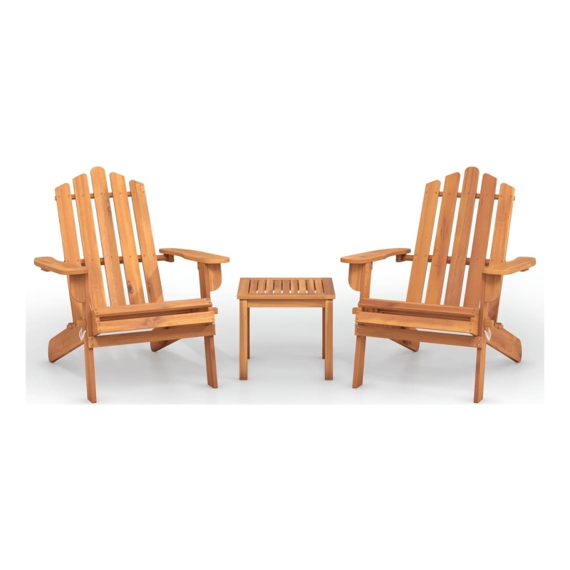 vidaXL 3 Piece Solid Acacia Wood Garden Lounge Set in Natural