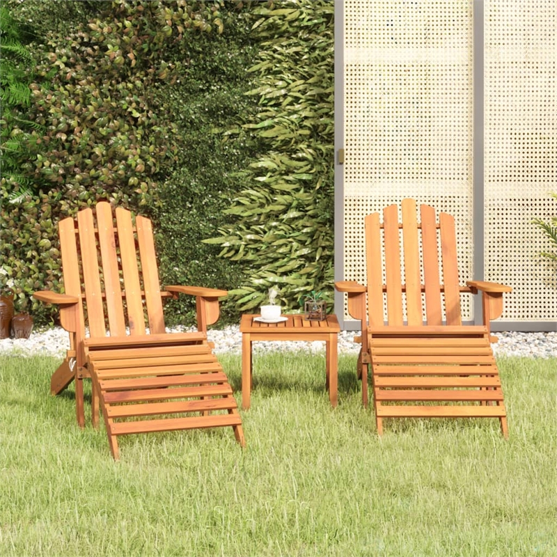vidaXL Solid Acacia Wood Standard Garden Lounge Set in Natural