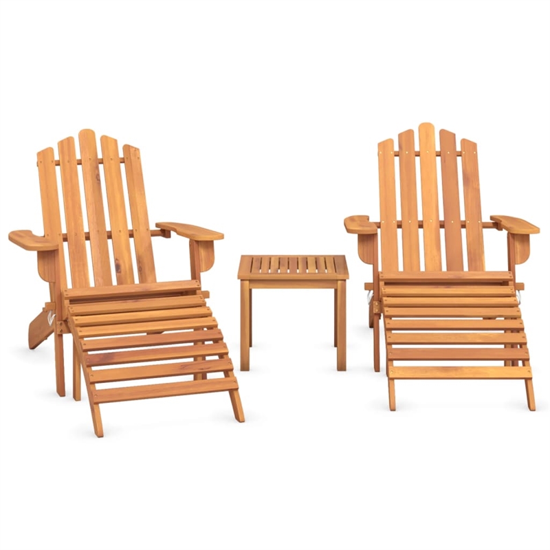 vidaXL Solid Acacia Wood Standard Garden Lounge Set in Natural