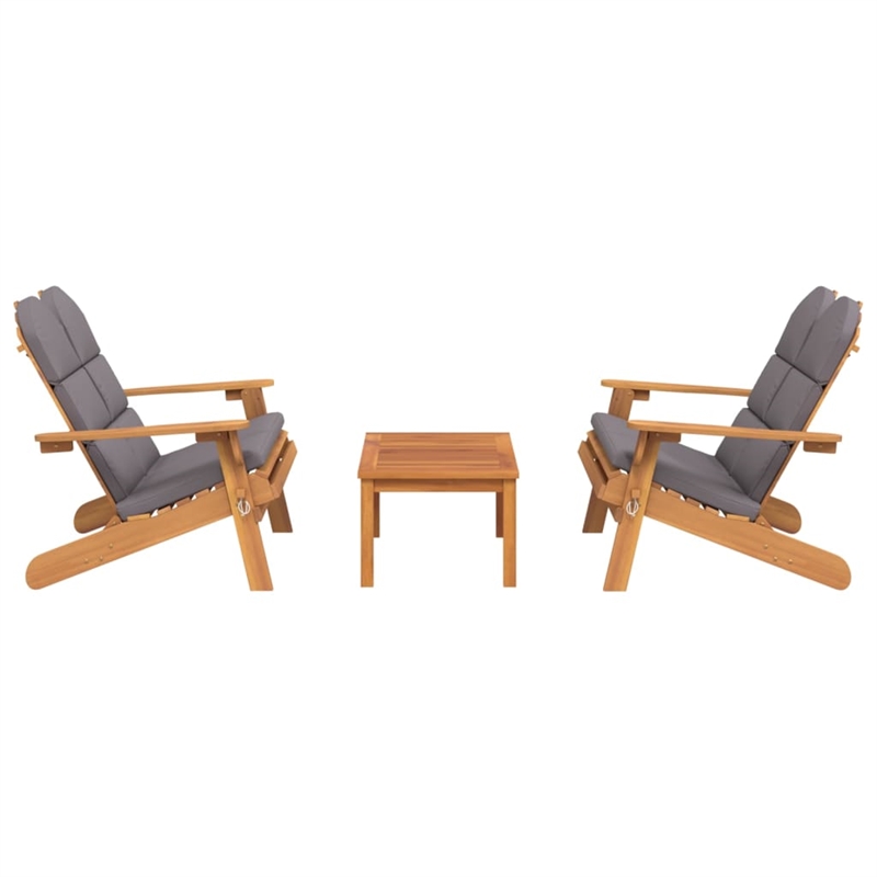 vidaXL Solid Acacia Wood Garden Lounge Set in Gray