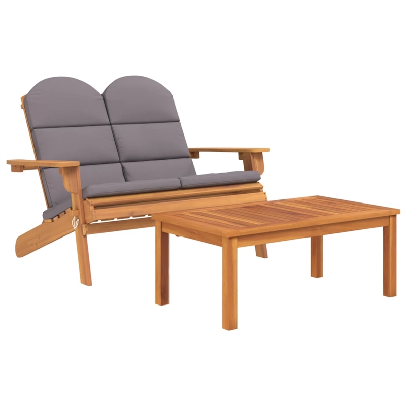 vidaXL Solid Acacia Wood Garden Lounge Set in Gray