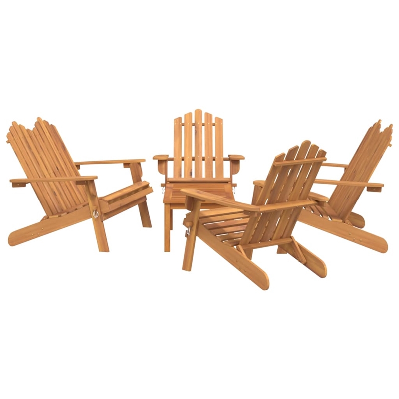 vidaXL 5 Piece Solid Acacia Wood Medium Garden Lounge Set in Natural