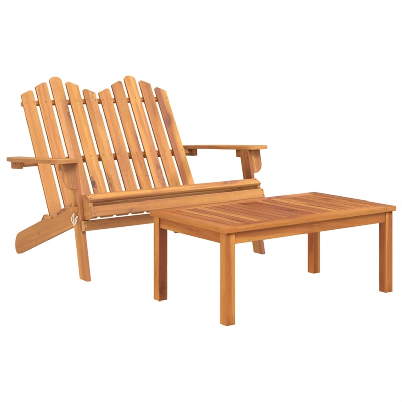 vidaXL 5 Piece Solid Acacia Wood Medium Garden Lounge Set in Natural