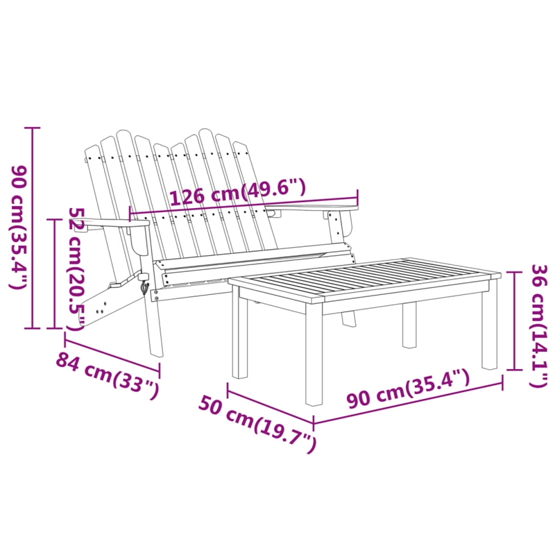 vidaXL 5 Piece Solid Acacia Wood Medium Garden Lounge Set in Natural