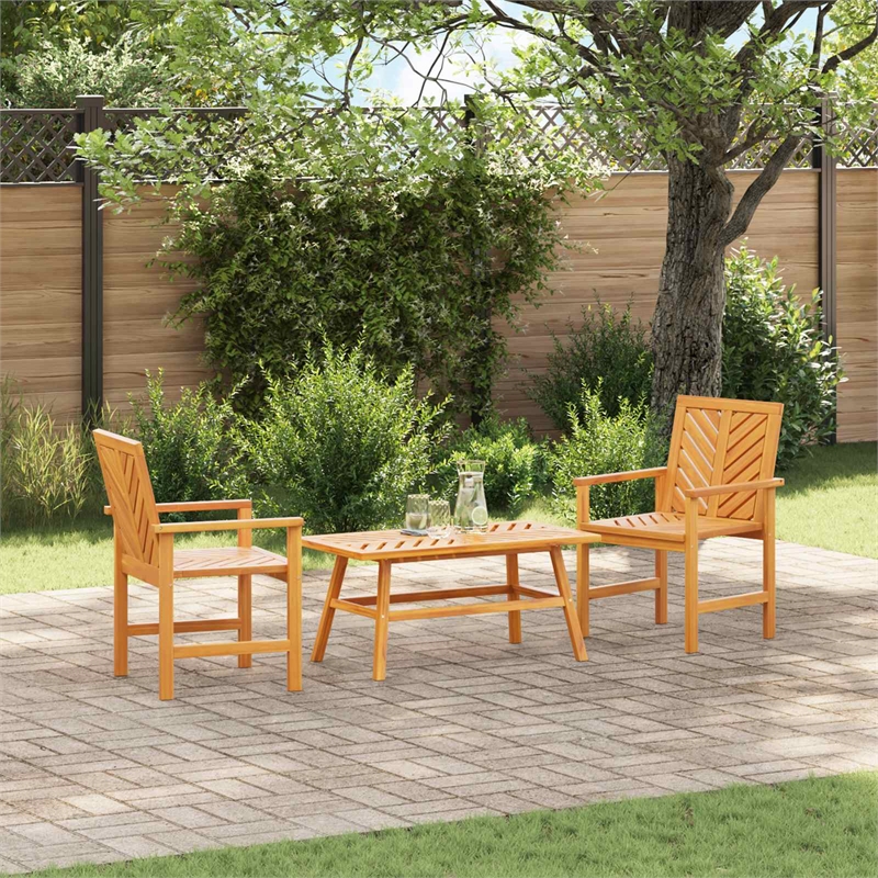 vidaXL Solid Acacia Wood Garden Lounge Set in Brown