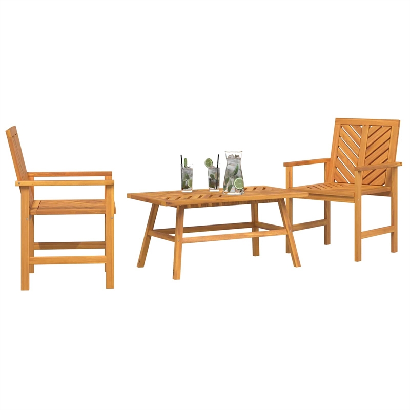 vidaXL Solid Acacia Wood Garden Lounge Set in Brown