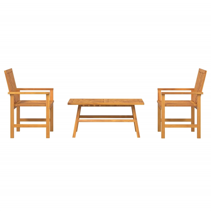 vidaXL Solid Acacia Wood Garden Lounge Set in Brown