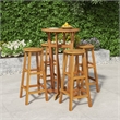 vidaXL 5 Piece Solid Acacia Wood Medium Bar Set in Natural
