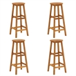 vidaXL 5 Piece Solid Acacia Wood Medium Bar Set in Natural