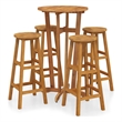 vidaXL 5 Piece Solid Acacia Wood Medium Bar Set in Natural