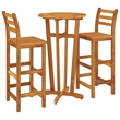 vidaXL 3 Piece Solid Acacia Wood Bar Set in Brown