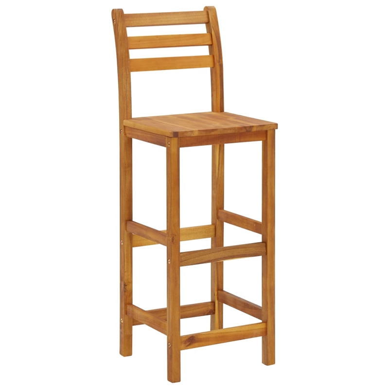 vidaXL 3 Piece Solid Acacia Wood Bar Set in Brown