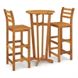 vidaXL 3 Piece Solid Acacia Wood Bar Set in Brown
